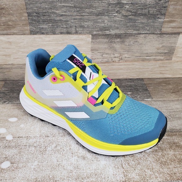 Adidas Terrex Two Flow Women Shoes Sz 7 Hazy Blue White Lace-Up Low Top Sneakers